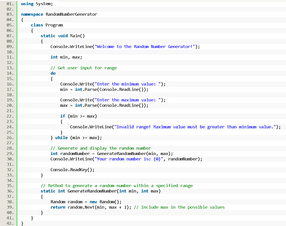 Random Number Generator in CSharp - source code