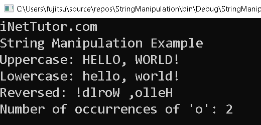 String Manipulation in CSharp - output