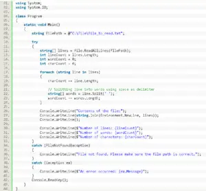 Reading Text File in C# - iNetTutor.com