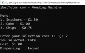 Vending Machine in C# - iNetTutor.com