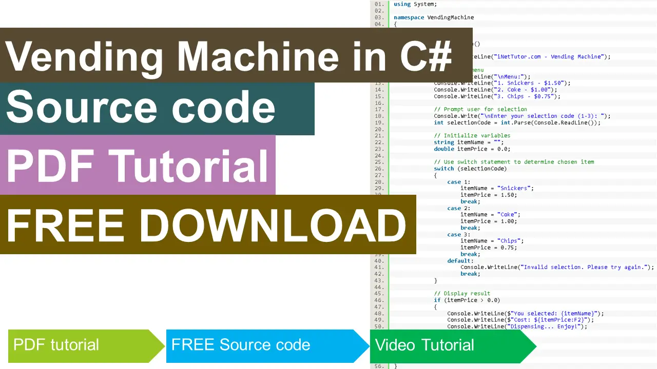 Vending Machine in C# - iNetTutor.com