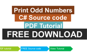 Print Odd Numbers in CSharp