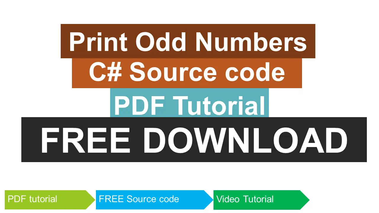 Print odd numbers in c inettutor