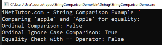 String Comparison in CSharp - output