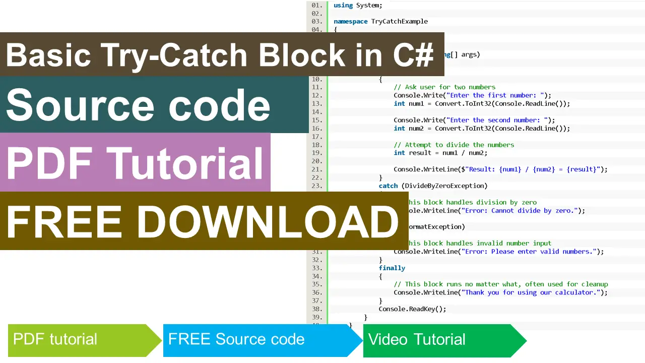 Basic Try Catch Block in CSharp