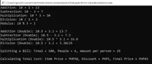 Arithmetic Operators in C# - iNetTutor.com
