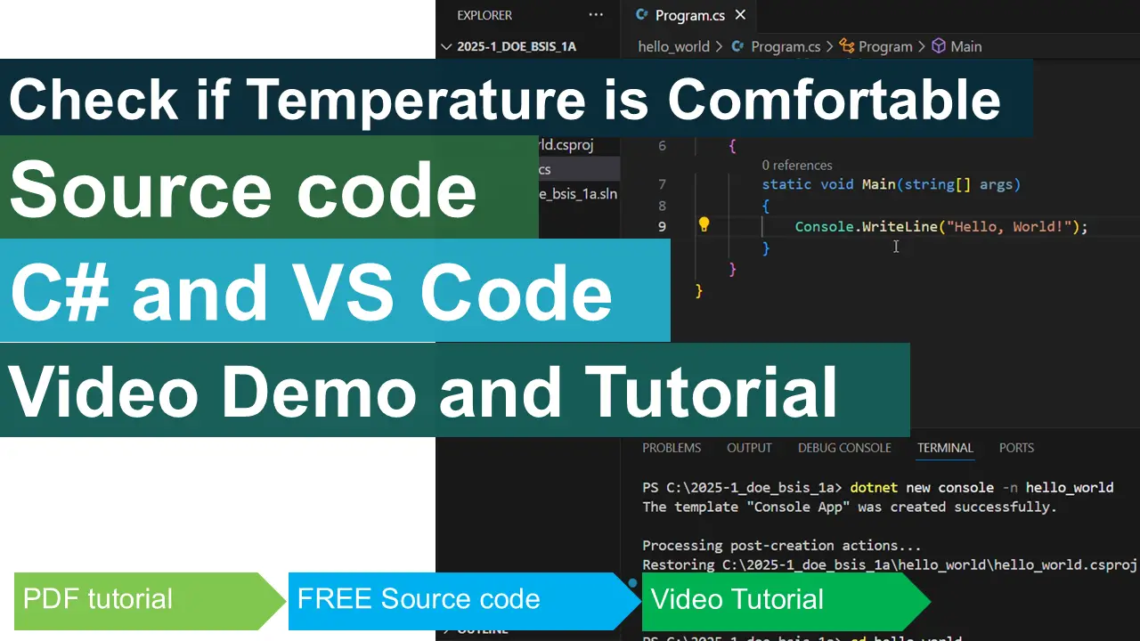 Check if Temperature is Comfortable in CSharp - iNetTutor.com