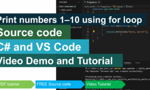 Print numbers 1–10 using for loop