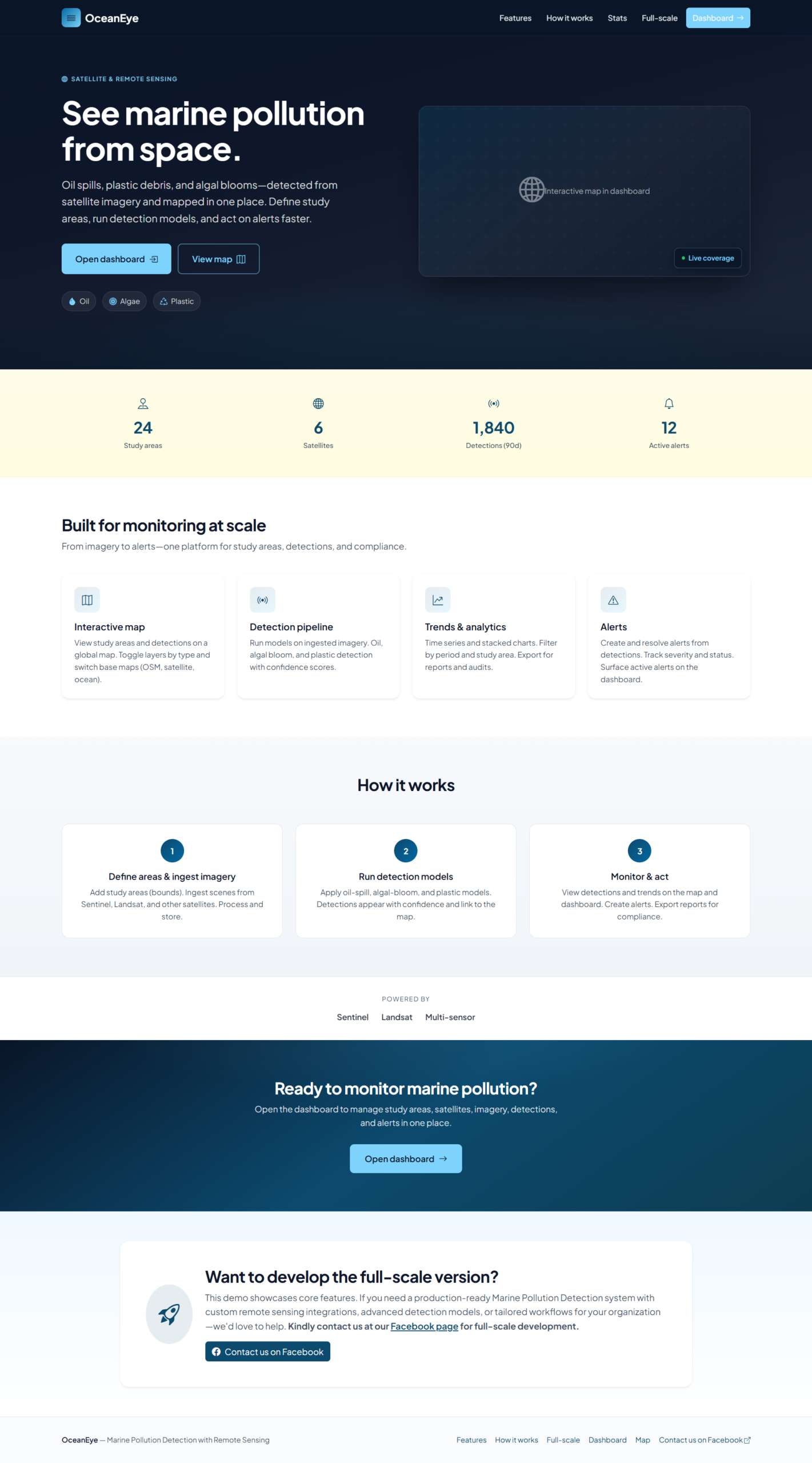 Marine Pollution Detection with Remote Sensing-landing
