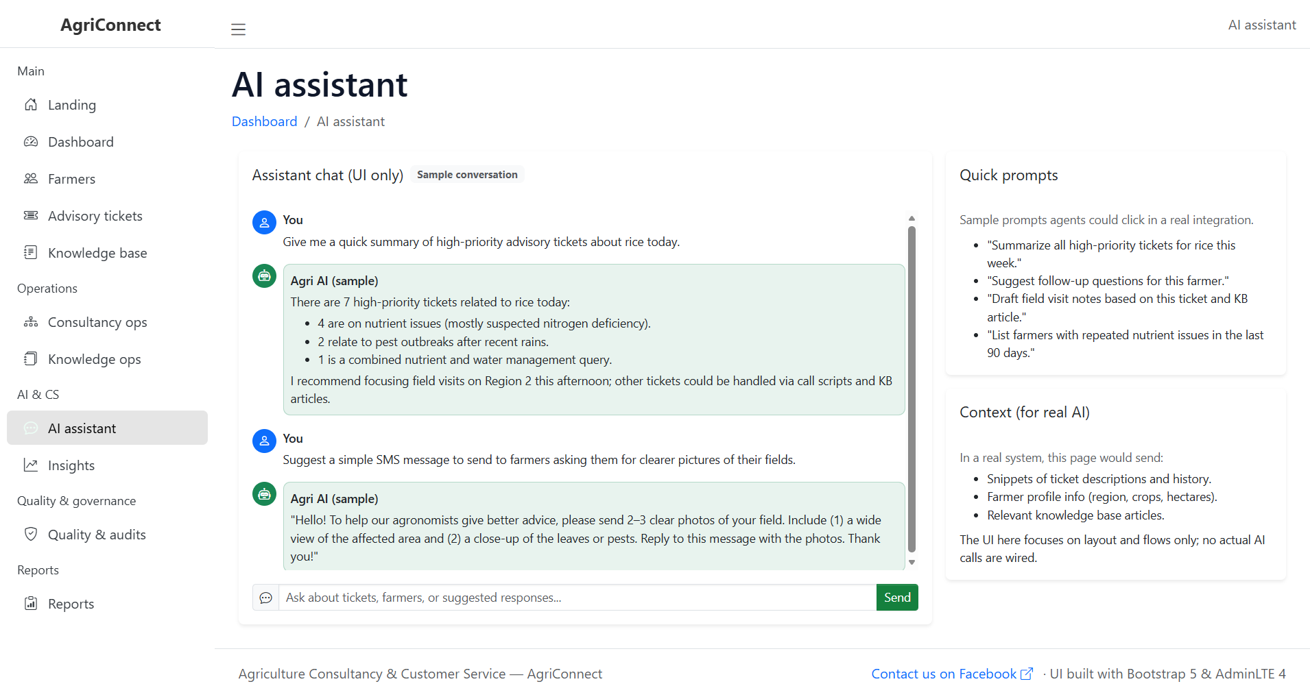 Agriculture Consultancy and Customer Service Platform-ai-assistant