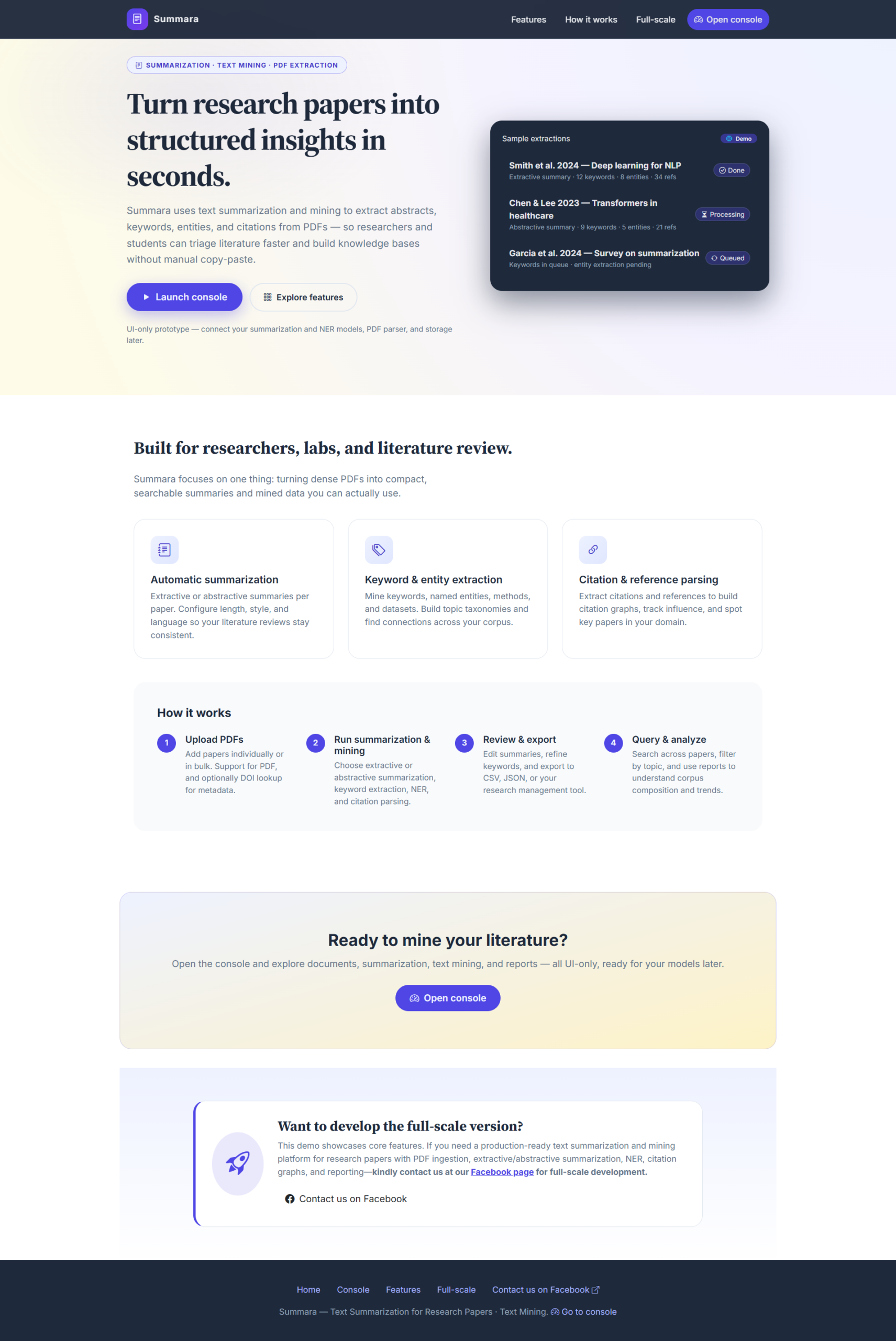 Text Summarization for Research Papers-landing-page