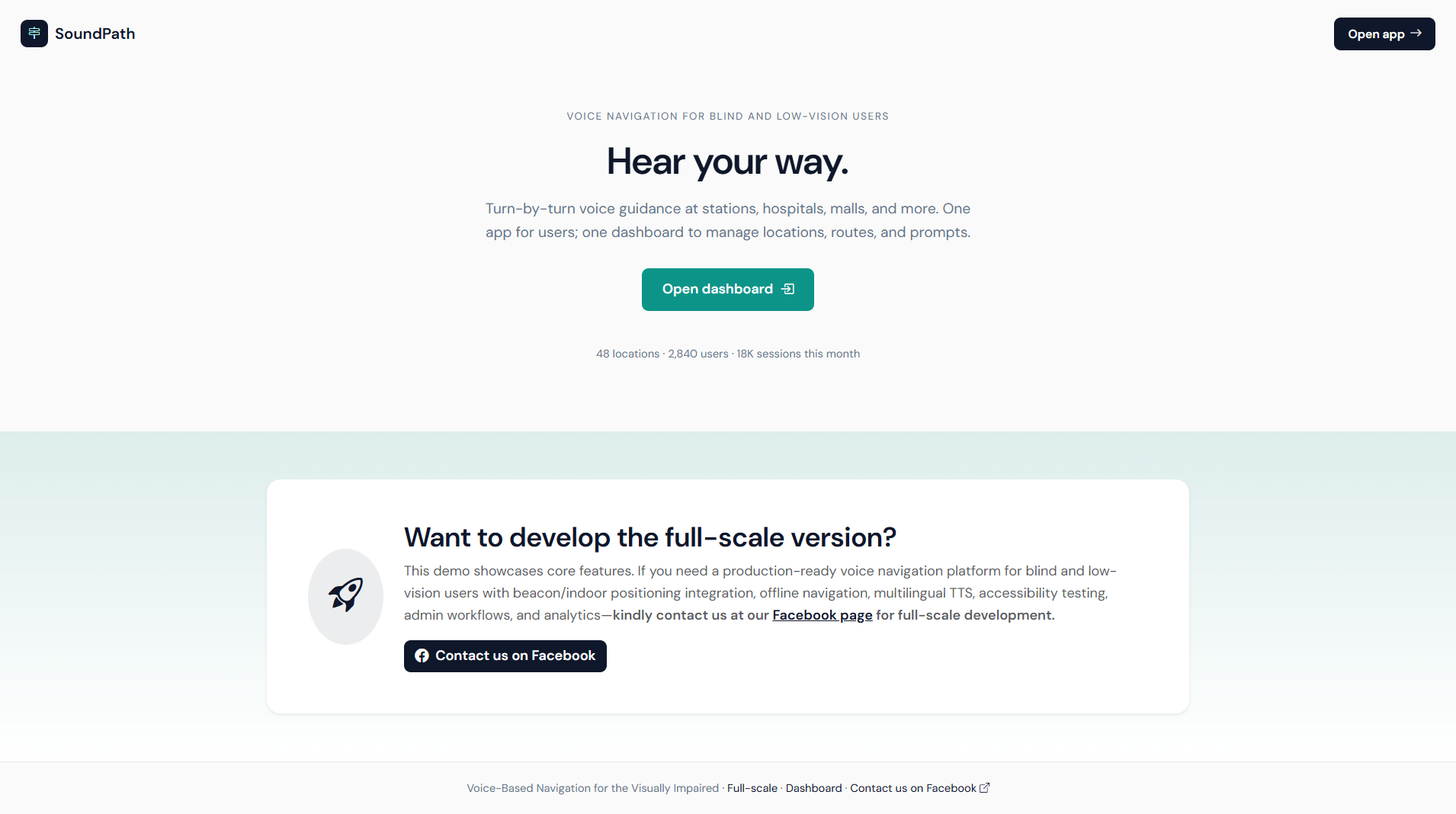 Voice-Based Navigation Platform for the Visually Impaired-landing-page