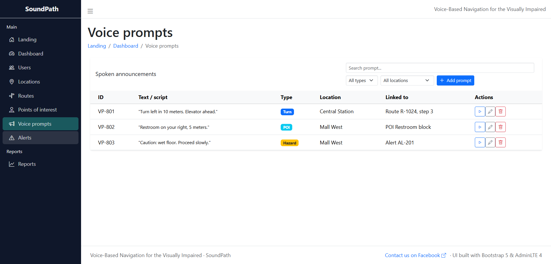 Voice-Based Navigation Platform for the Visually Impaired-voice-prompts