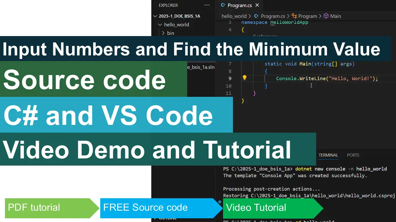 Input Numbers and Find the Minimum Value