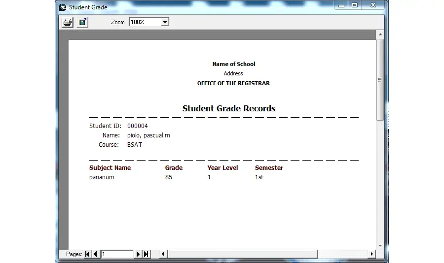 Registrar LAN Based Grade Management System Capstone Documentation