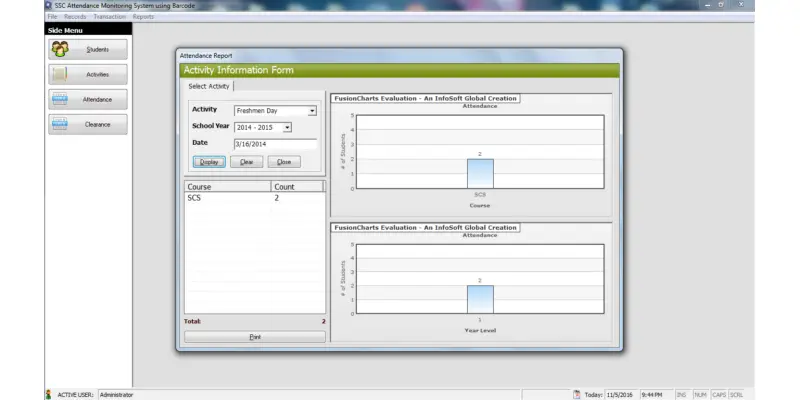 Students Activity Attendance using Barcode Capstone Documentation
