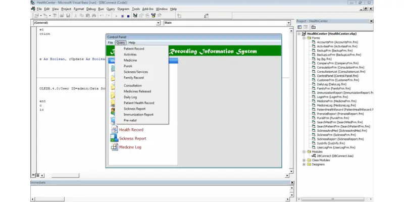 Barangay Health Center Records Information System Free Download Source code