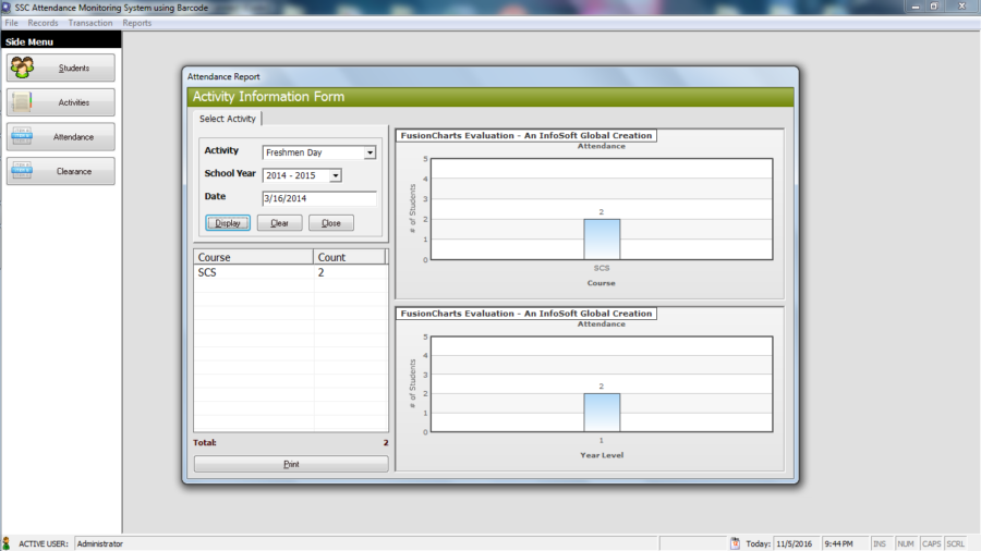 Students Activity Attendance using Barcode Capstone Documentation