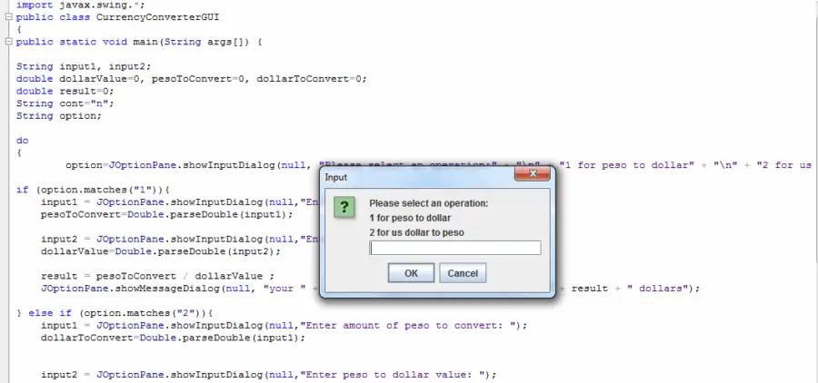 Currency Converter Program in Java