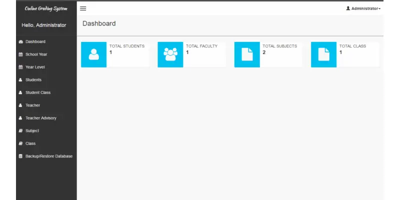 Web Based Grading System for High School using PHP and MySQL