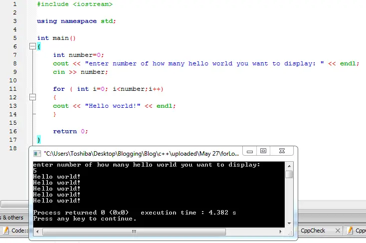 For Loop in C++ – iNetTutor.com