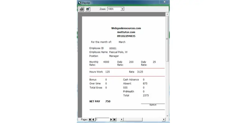 Payroll System in Visual Basic and MySQL Free Sourcecode