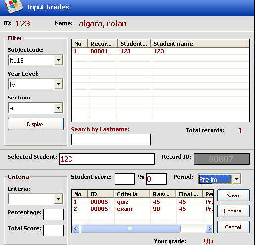 Automated Grading System in Visual Basic and MySQL Free Download